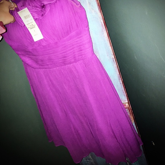 CACHE Plum Solid Chiffon Prom Dress! NWT!!!! - Picture 3 of 6